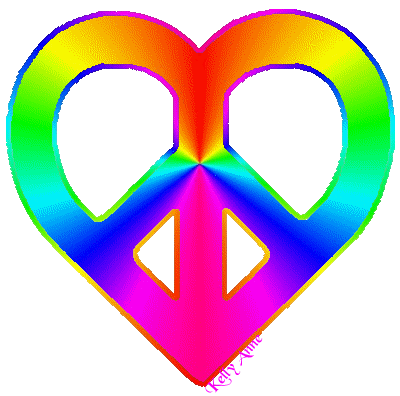 Rainbow Peace Signs And Hearts Rainbow Heart Peace Sign