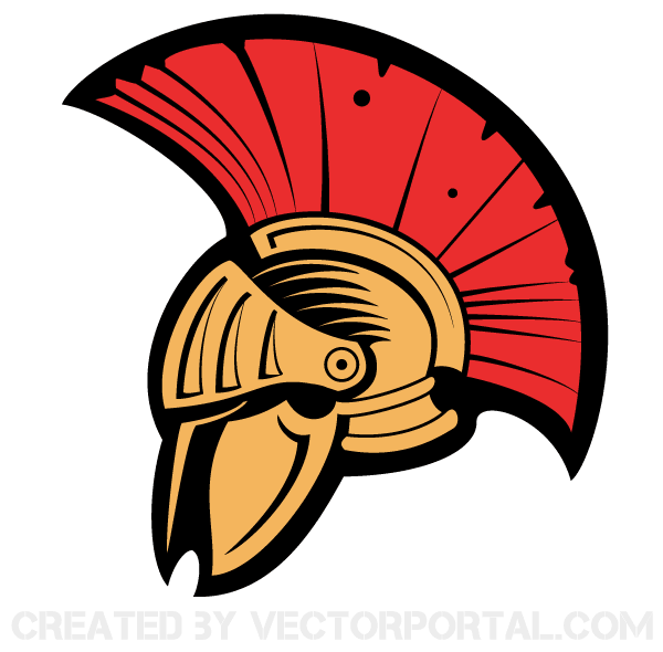 Free Vector Clip Art Image   Roman Centurion Helmet With Red Horse
