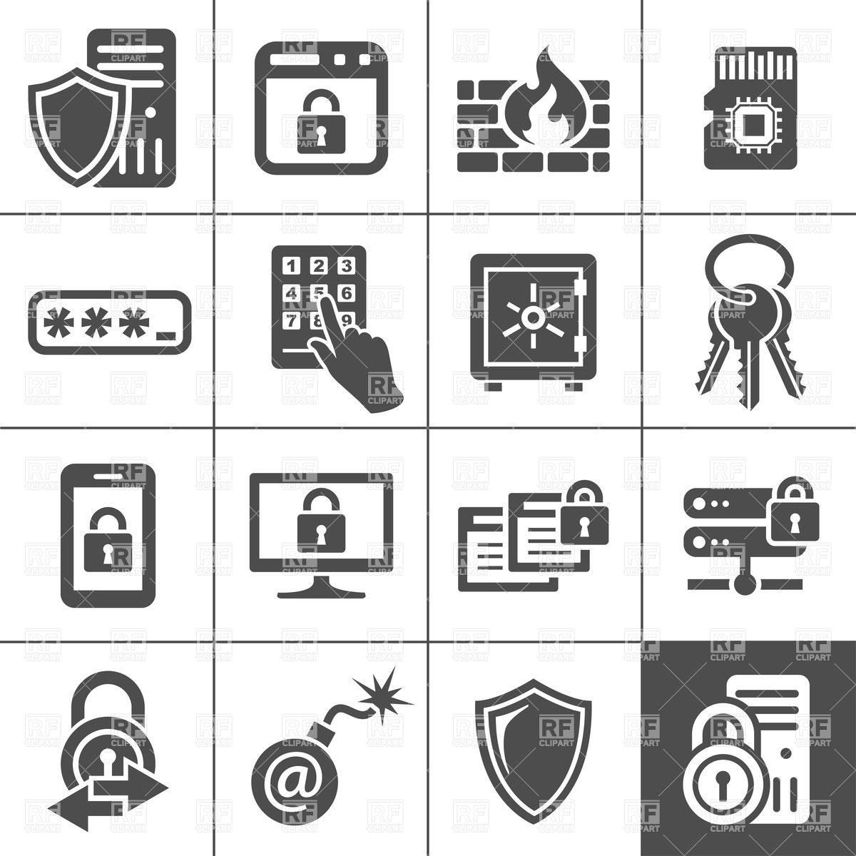 Information Technology Security Icons 26941 Download Royalty Free