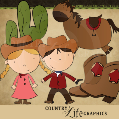 Country Life Graphics   Wild West Clipart Collection