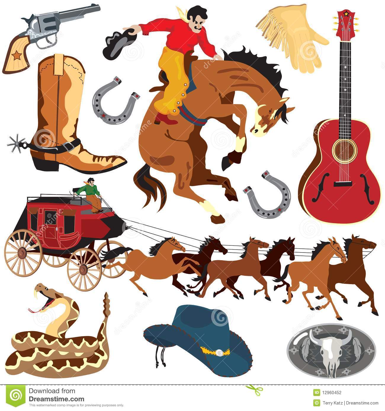 Wild West Clipart Icons Stock Photography   Image  12960452