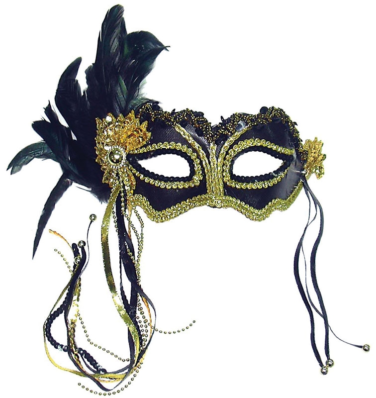 Black Masquerade Mask Em323 Black Masquerade Ball Mask Trimmed With