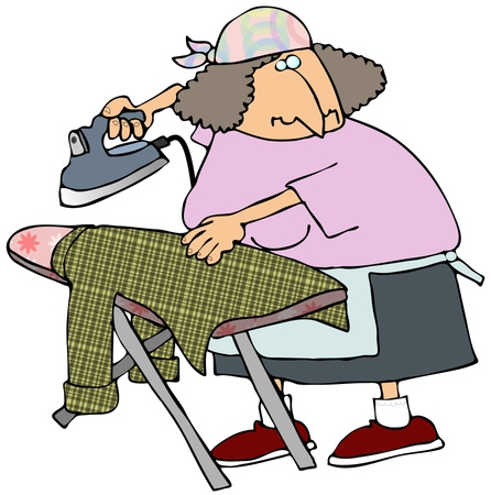 Ironing Table While Watching Tv Clipart Illustration   By Joanjoyce P