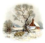 Vintage Winter Scene Clip Art
