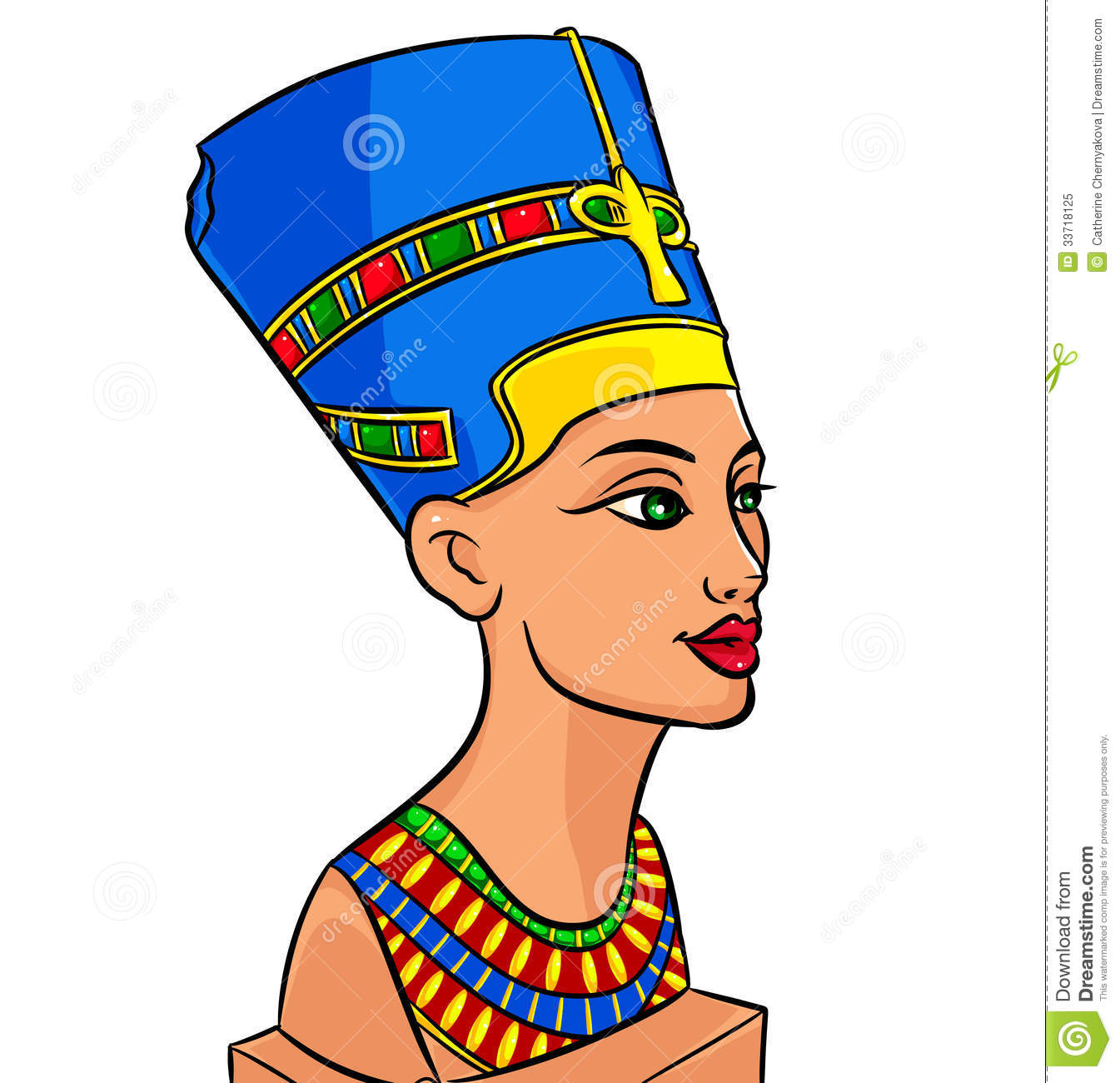 Free Stock Photo  Queen Of Egypt Nefertiti Cartoon  Image  33718125