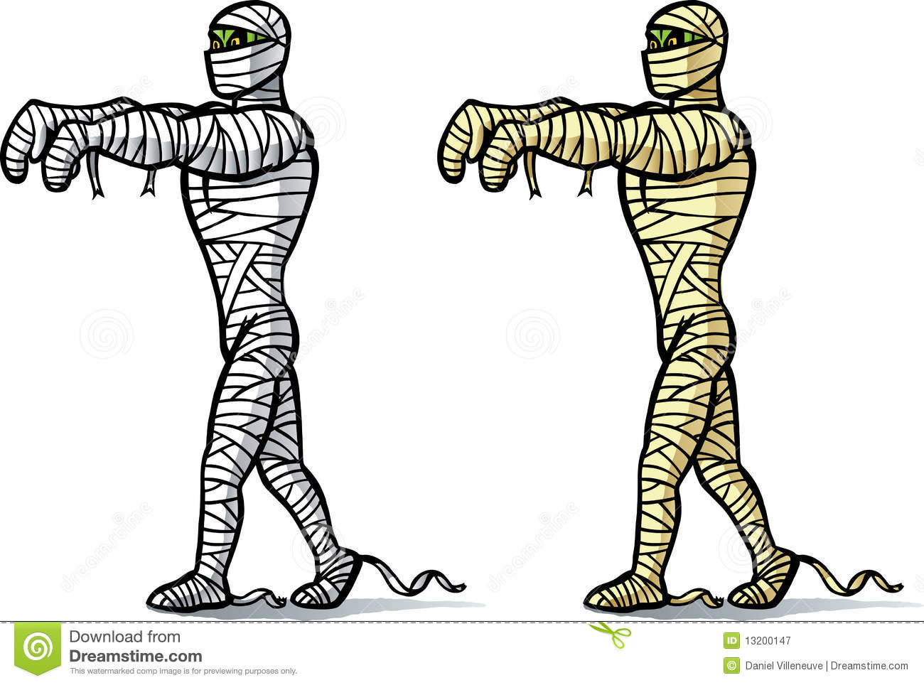 Two Differently Coloured Mummies Walking  Can Be Used For Anything