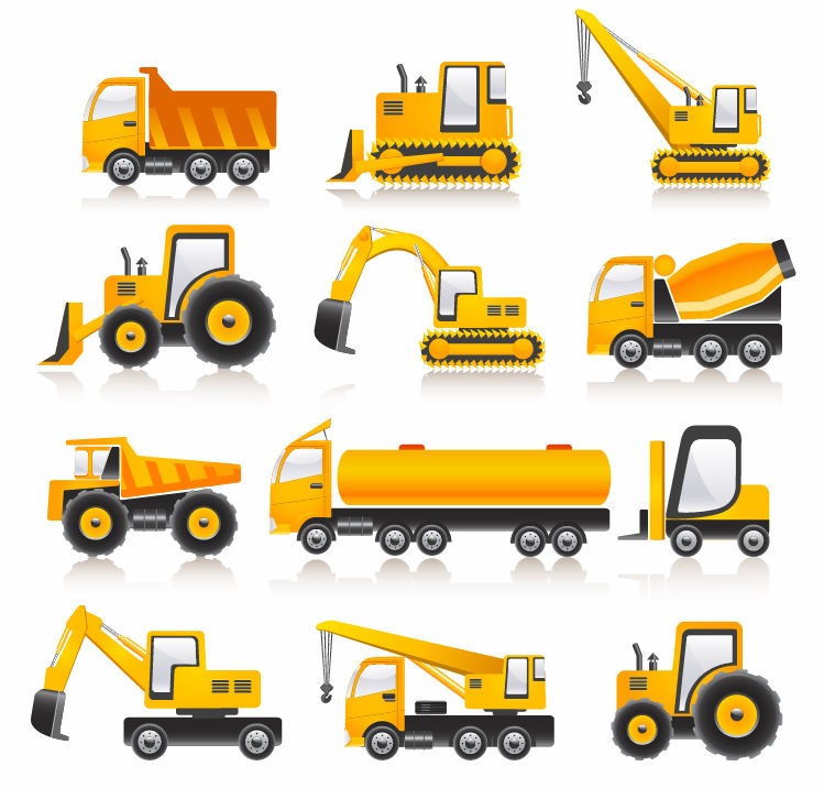 Construction Vehicles Vector Collection   Free Vector Graphics   All