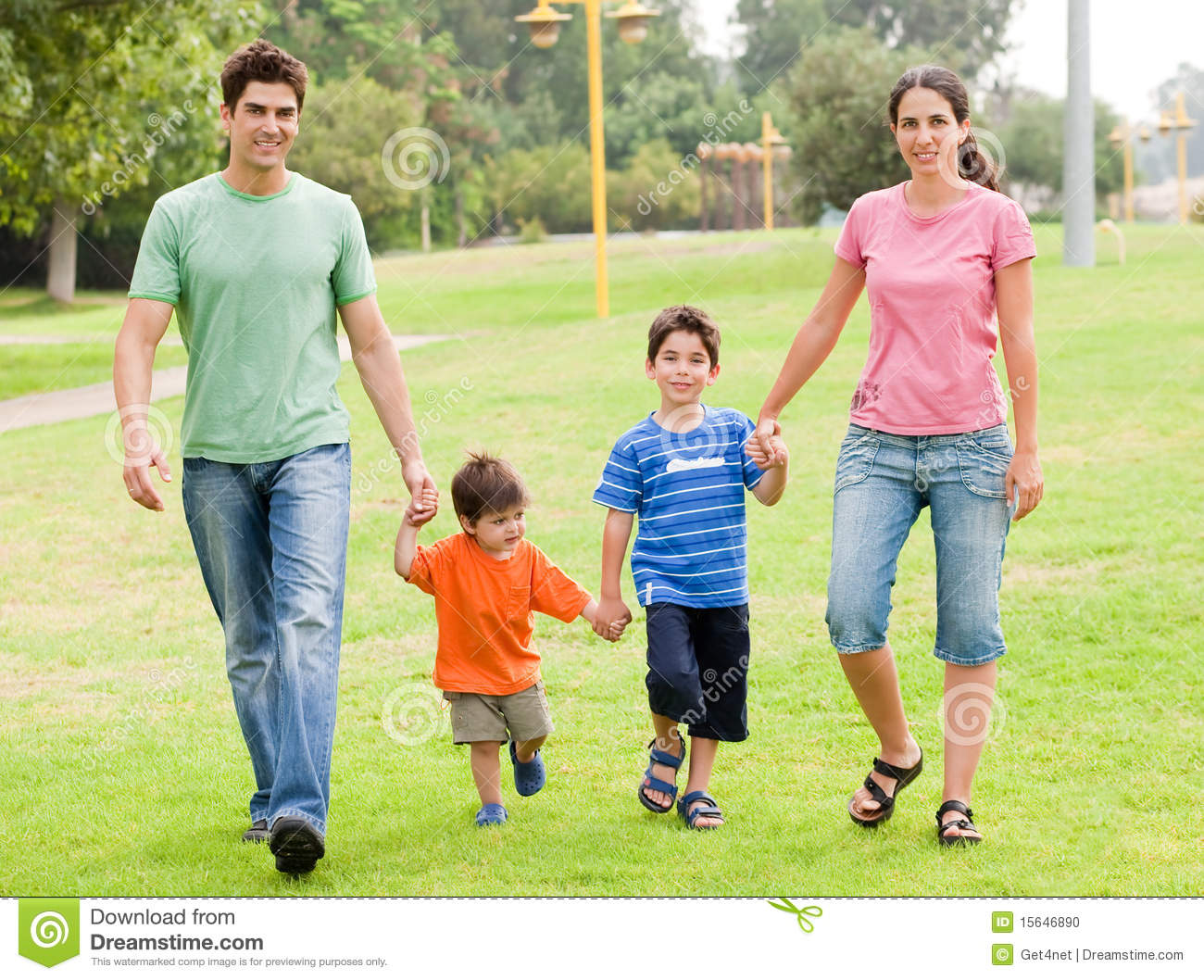 Family Walking Clipart Happy Family Walking In The