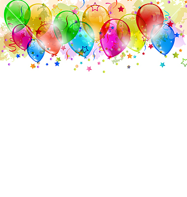 Set Party Balloons Confetti With Space For Text Vector By Smeagorl