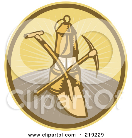 219229 Royalty Free Rf Clipart Illustration Of A Retro Mining Shovel