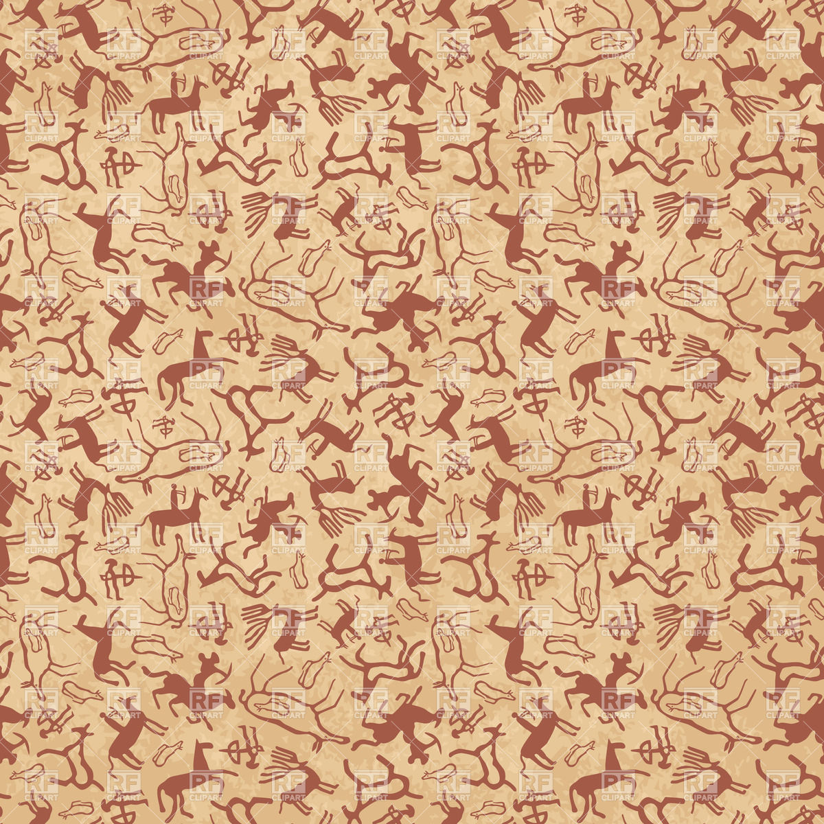 Cave Art Seamless Pattern Download Royalty Free Vector Clipart  Eps