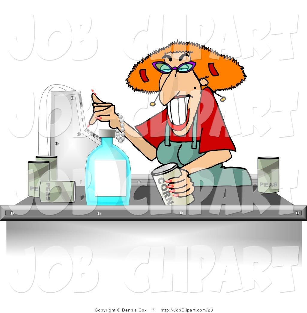 Larger Preview  Job Clip Art Of A Grocery Cashier Woman By Djart
