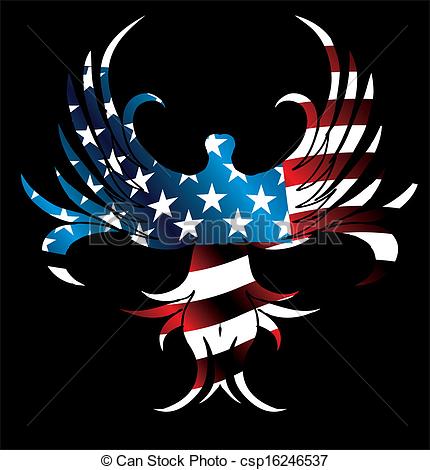 Vector   American Flag And Eagle Vector Art   Stock Illustration