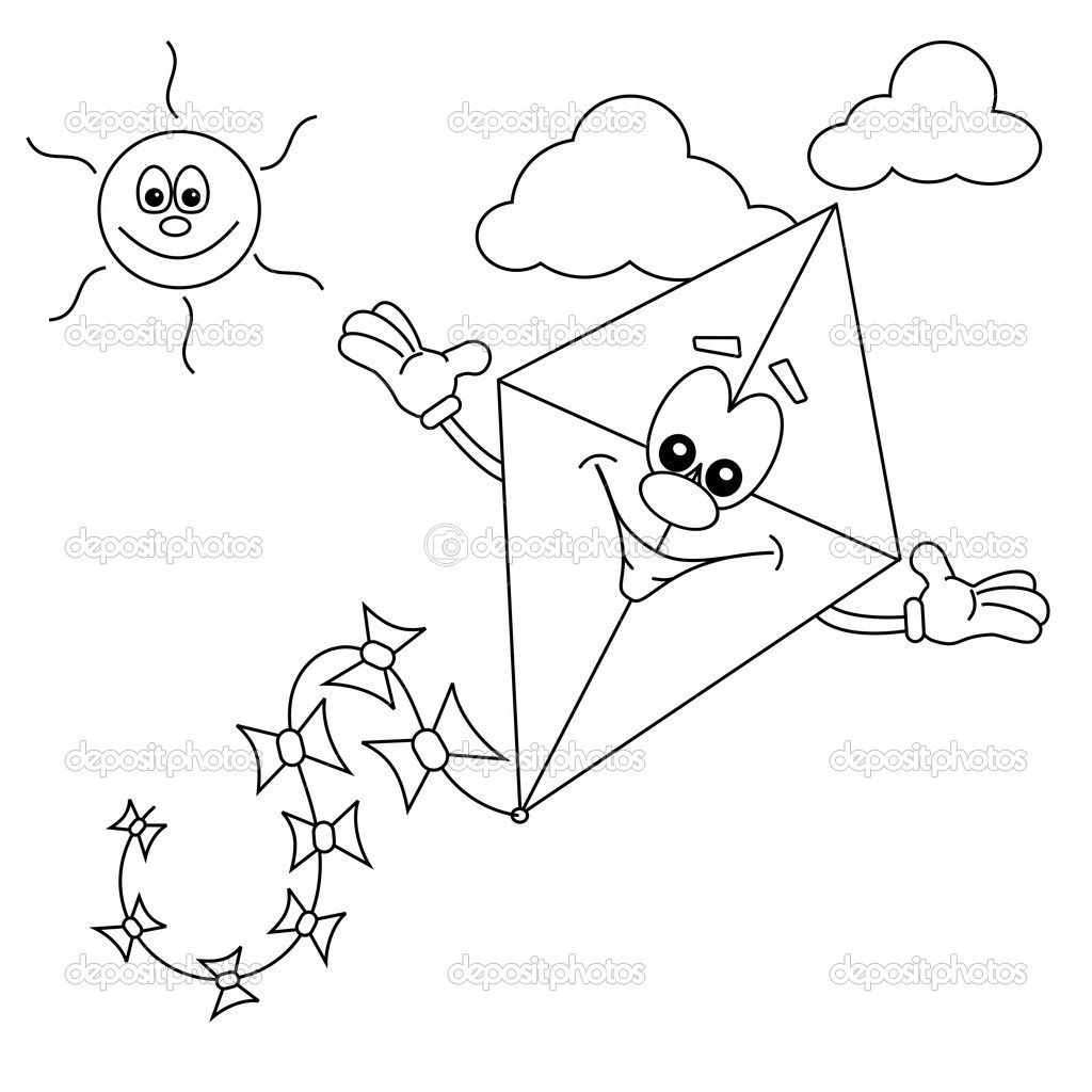 Cartoon Kite Outline   Stock Vector   Gcpics  10928102