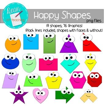 Happy Shapes Clip Art  2d Shapes Freeblack Amp 2d Shape Happy Face