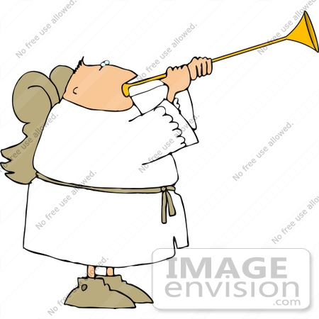 Angel Playing A Trumpet Clipart    12564 By Djart   Royalty Free Stock