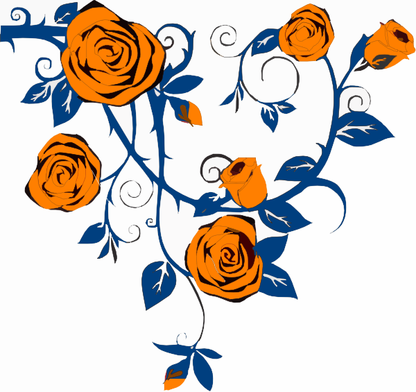 Orange Rose Border Clip Art At Clker Com   Vector Clip Art Online