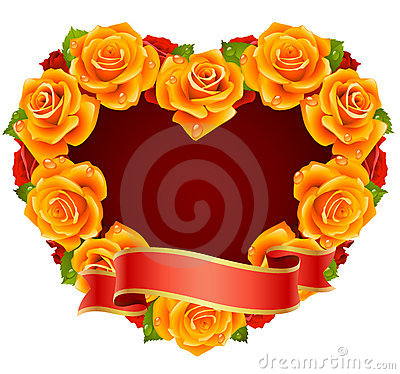Orange Rose Clipart Orange Rose Frame Shape Heart