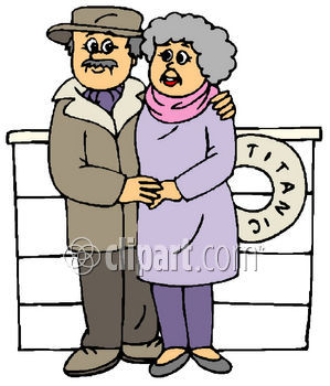 Senior Citizens Having Fun Titanic Woman Old Couple Clipart