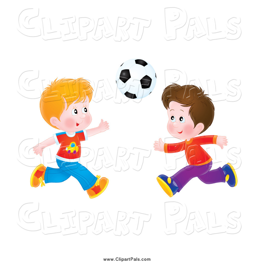 Pal Clipart Of Flushed Boys Playing Soccer By Alex Bannykh    546