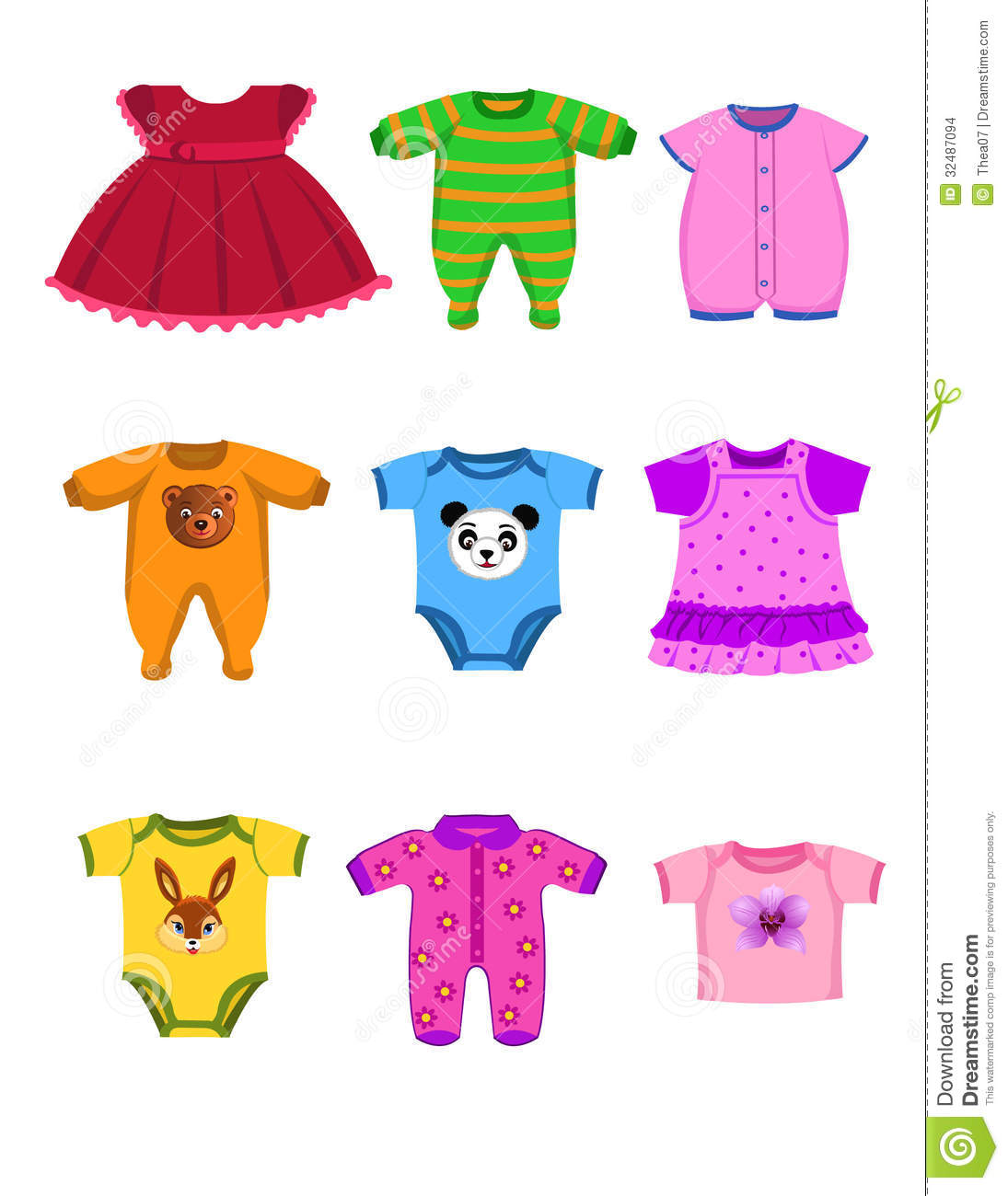 Vector Baby Clothes Isolated On A White Background Clipart