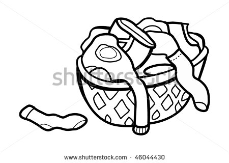 Vector Outline Illustration Dirty Clothes Hamper   Stock Vector