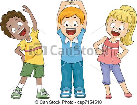 Vector Clipart Of Kids Exercise   Illustration Of Kids Exercising