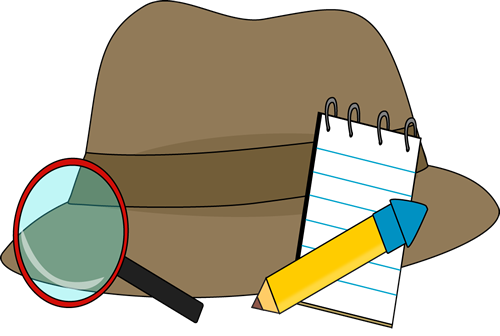 Detective Supplies Clip Art Image Brown Hat With A Notepad