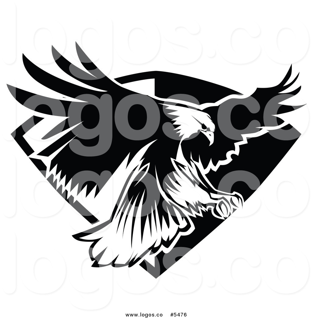 Eagle Flying Clipart Black And White Logo Of A Black And White Bald