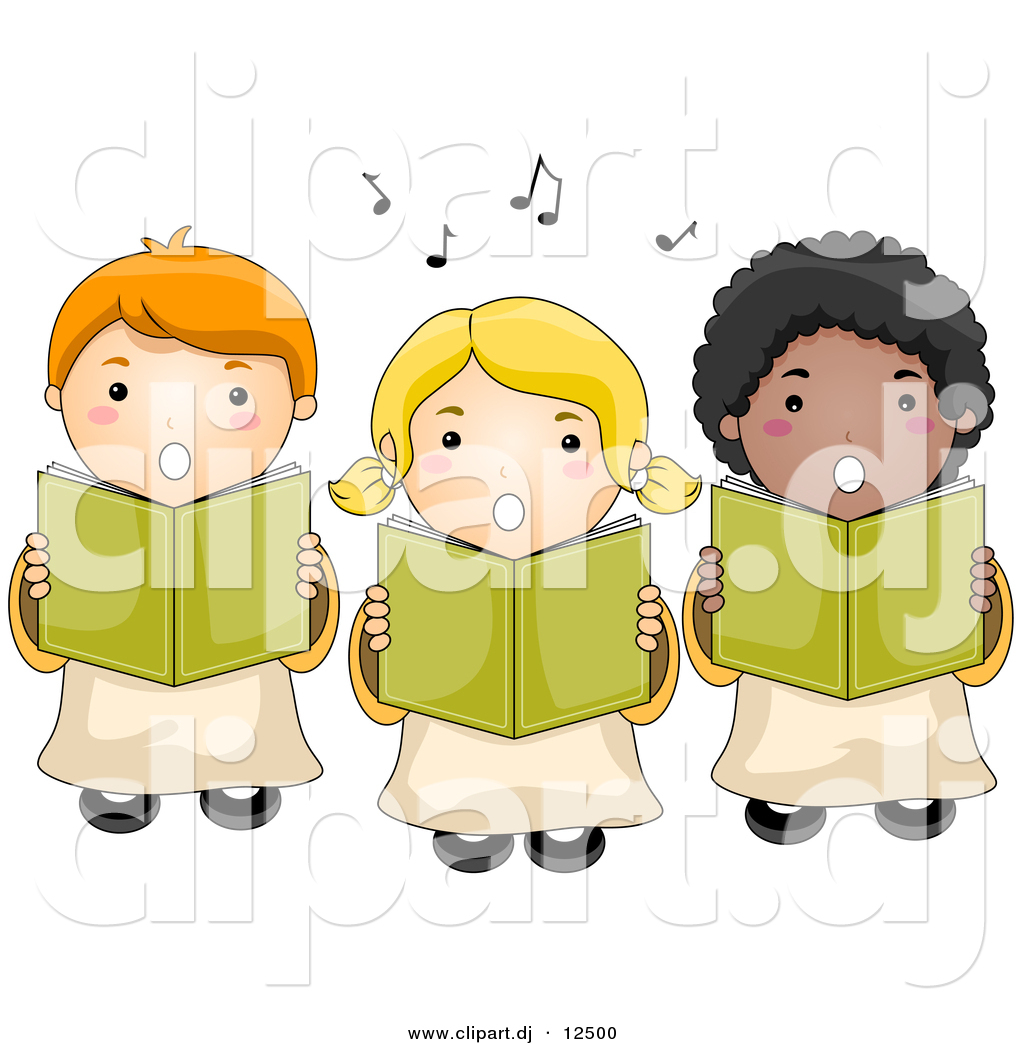 Vector Clipart Of Cartoon Choir Kids Singing By Bnp Design Studio