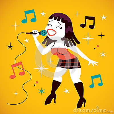 Stock Image   Image  27935156 Girl Singing Into Microphone Clipart