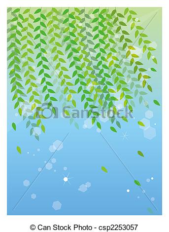 Up Of Willow Tree In A Blue Background Csp2253057   Search Eps Clipart