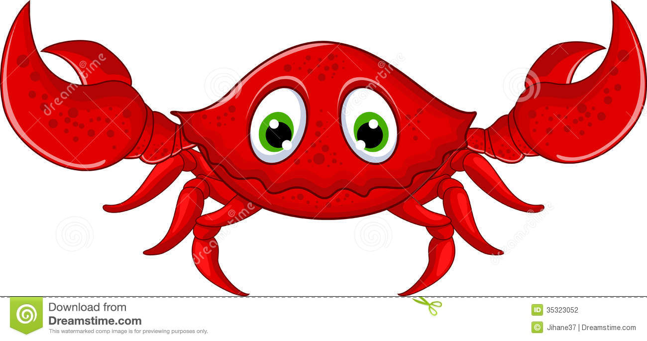 Cute Crab Clipart Funny Cartoon Crabs Stock