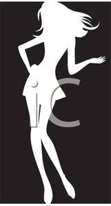 Silhouette Of A Curvaceous Female Model   Royalty Free Clipart Picture