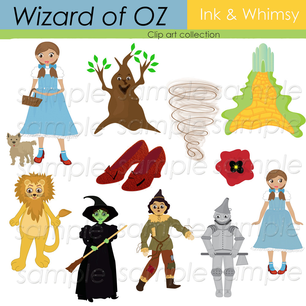 Clipart Wizard Of Oz Digital Clip Art Instant By Inkandwhimsy2