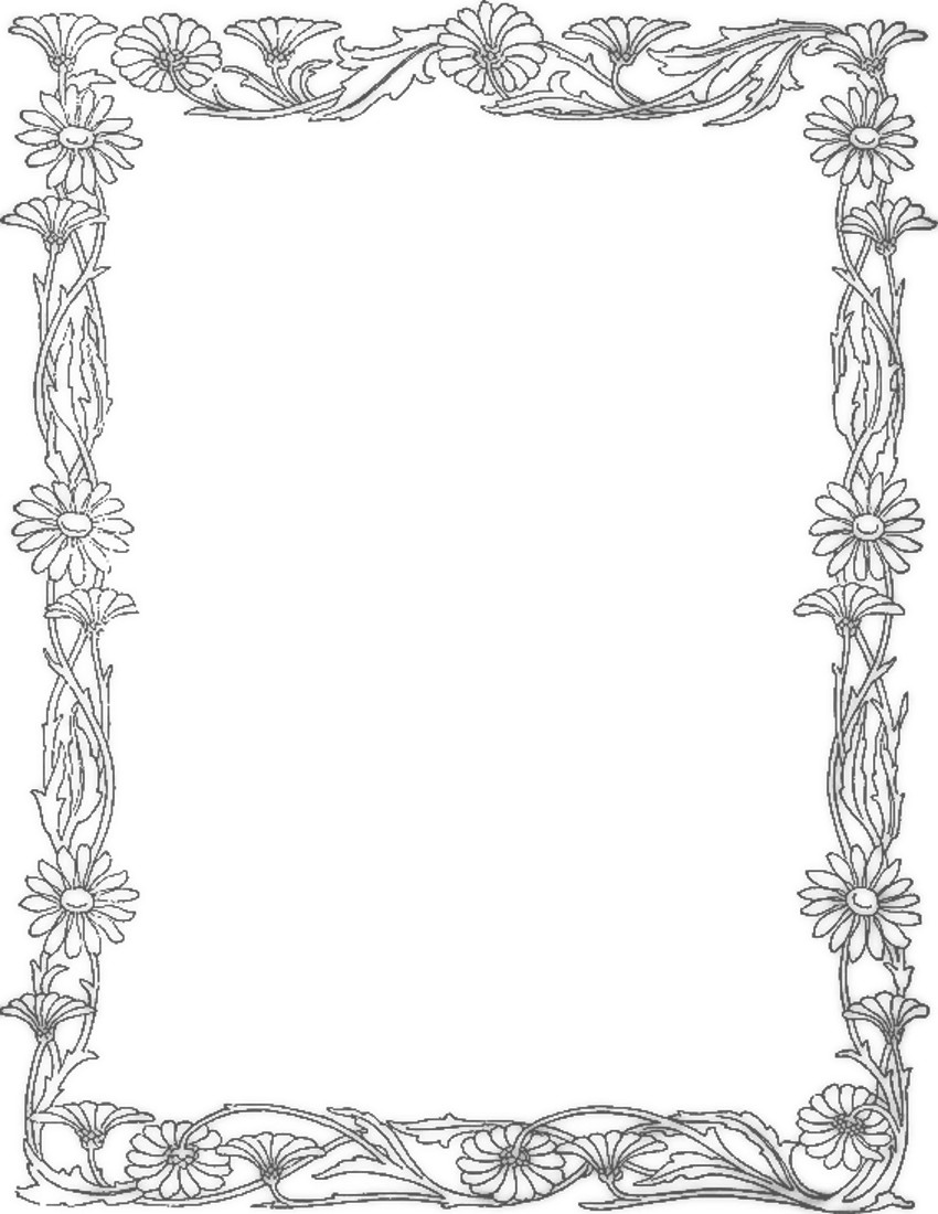 Daisy Border    Page Frames Floral Daisy Border Png Html