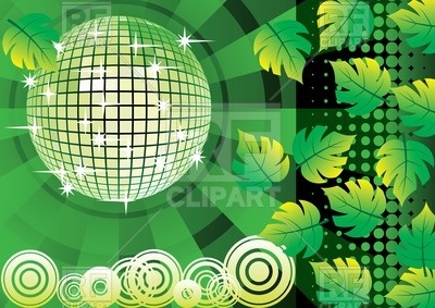 With Disco Ball And Leafs Download Royalty Free Vector Clipart  Eps