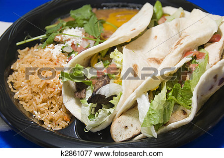 Picture   Fast Food Restaurant Combination Plate Of Mexican Food Steak