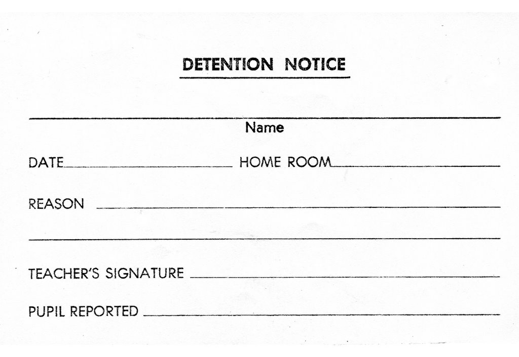 Detention Clipart Remember Detention Slips School Detention Clipart