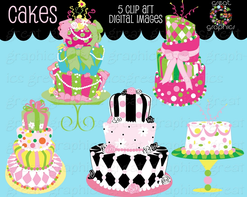 Cake Clip Art Digital Clip Art Cakes Printable Cake Clipart