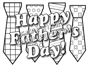 Clip Art  Happy Father S Day Ties B W   Preview 1