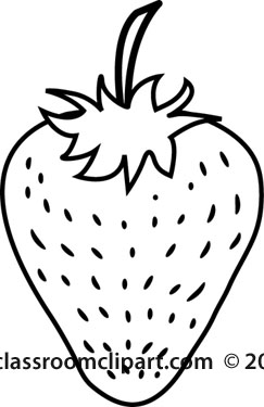 Food   Strawberry Fruit Outline   Classroom Clipart