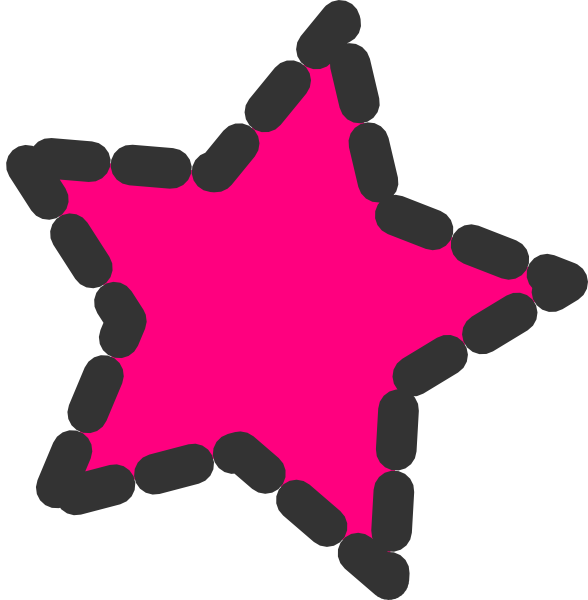 Pink Dotted Star Clip Art At Clker Com   Vector Clip Art Online