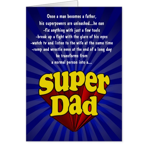 Funny Father S Day Cards Super Dad   Zazzle