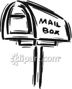Black And White Mailbox   Royalty Free Clipart Picture
