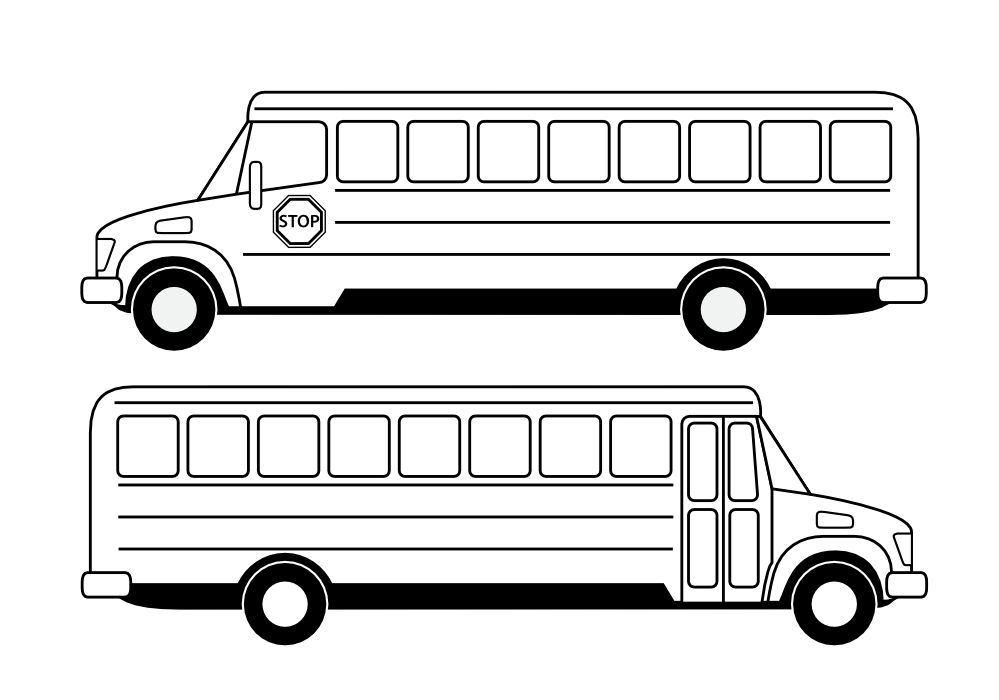 School Bus Clipart Black And White Deux Bus Scolaires Noirs Black