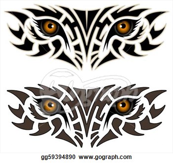 Eyes Of An Animal Tribal Tattoo  Eps Clipart Gg59394890   Gograph