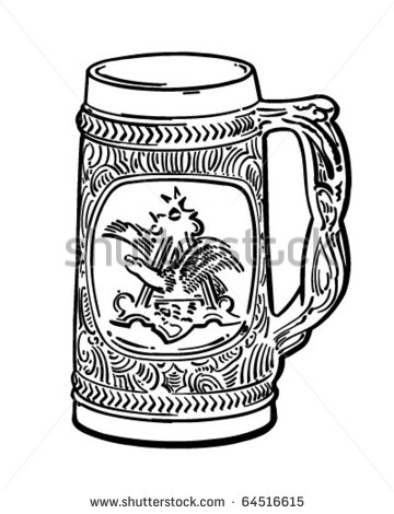 Beer Stein   Retro Clipart Illustration   Stock Vector