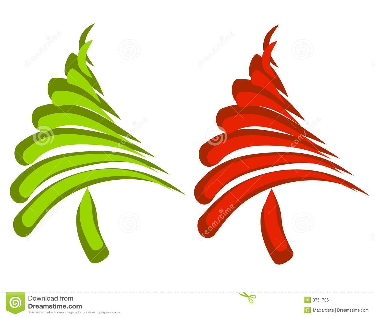 Abstract Christmas Tree Clipart Abstract Swoosh Christmas Trees