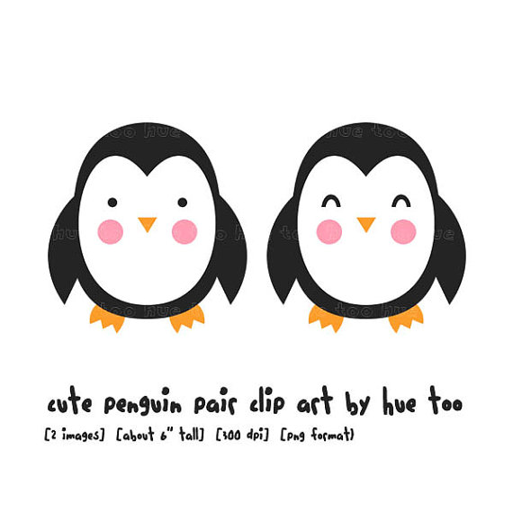 Penguin Clip Art Winter Penguins Clipart Holiday Cute Kawaii Baby